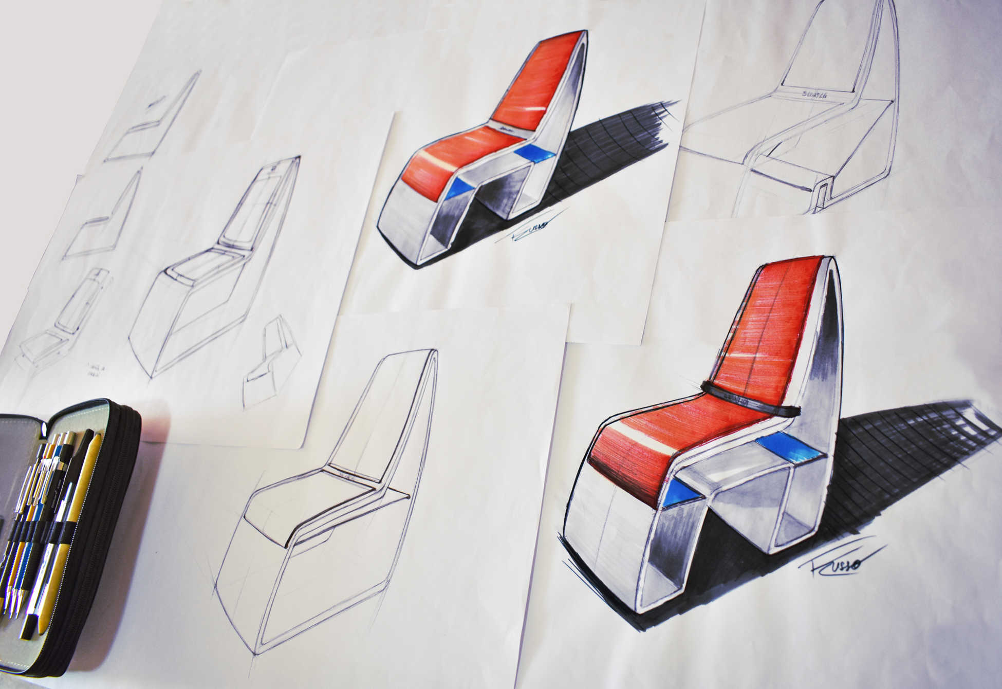 Chair Double Side Sketchs