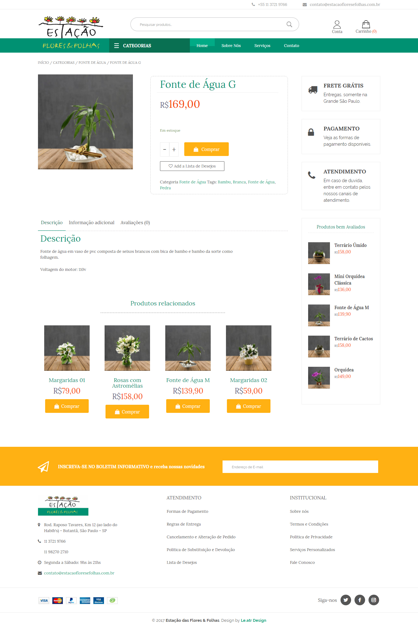 Loja Virtual Estação Flores e Folhas Layout Produto