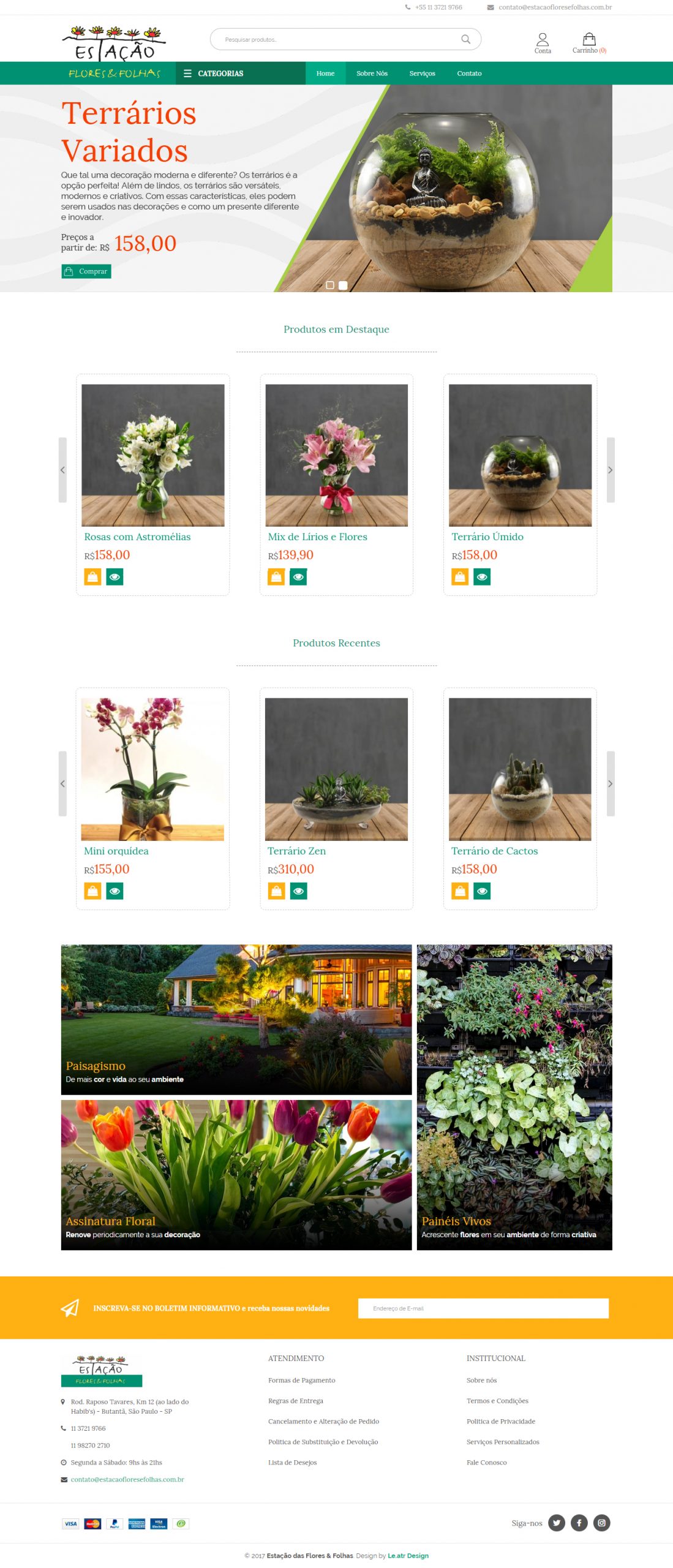 Loja Virtual Estação Flores e Folhas Layout